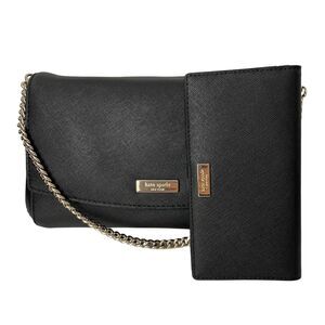 Kate Spade Greer Laurel Way Crossbody Shoulder Bag With Stacy Wallet Set Black